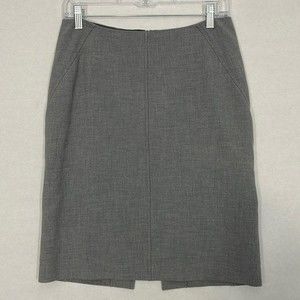 Trina Turk Pencil Skirt, Lined, Rear Zip, Gray, 6